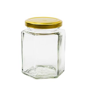 Tarro hexagonal de 250 ml twist off