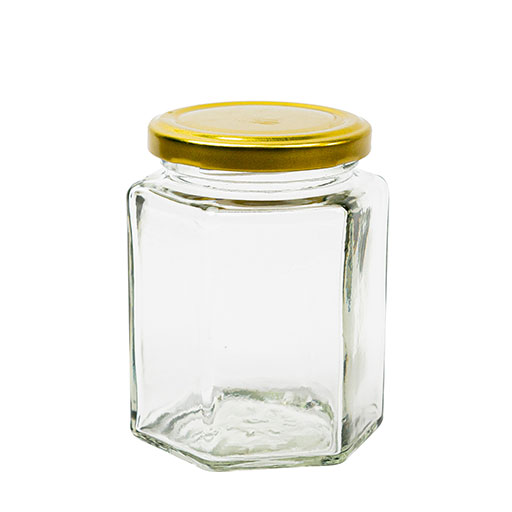 Tarro hexagonal de 250 ml twist off