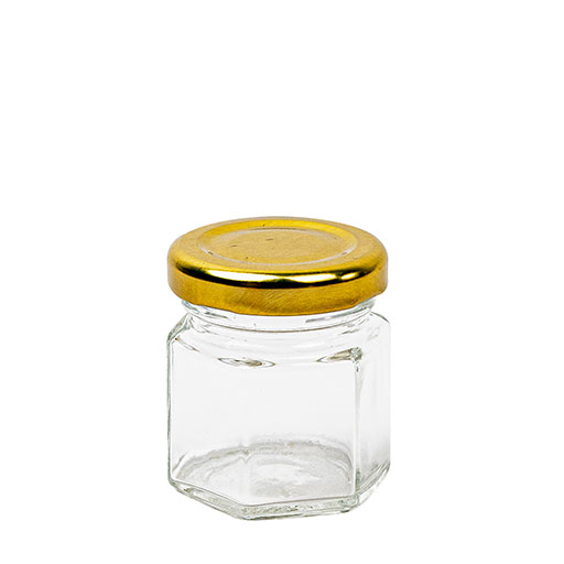 Tarro mini hexagonal de 45 ml twist off